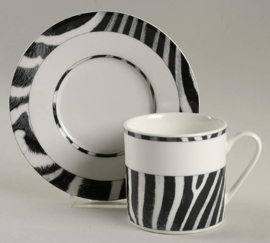 Wild Zebra Flat Cup & Saucer Set by Mikasa-1