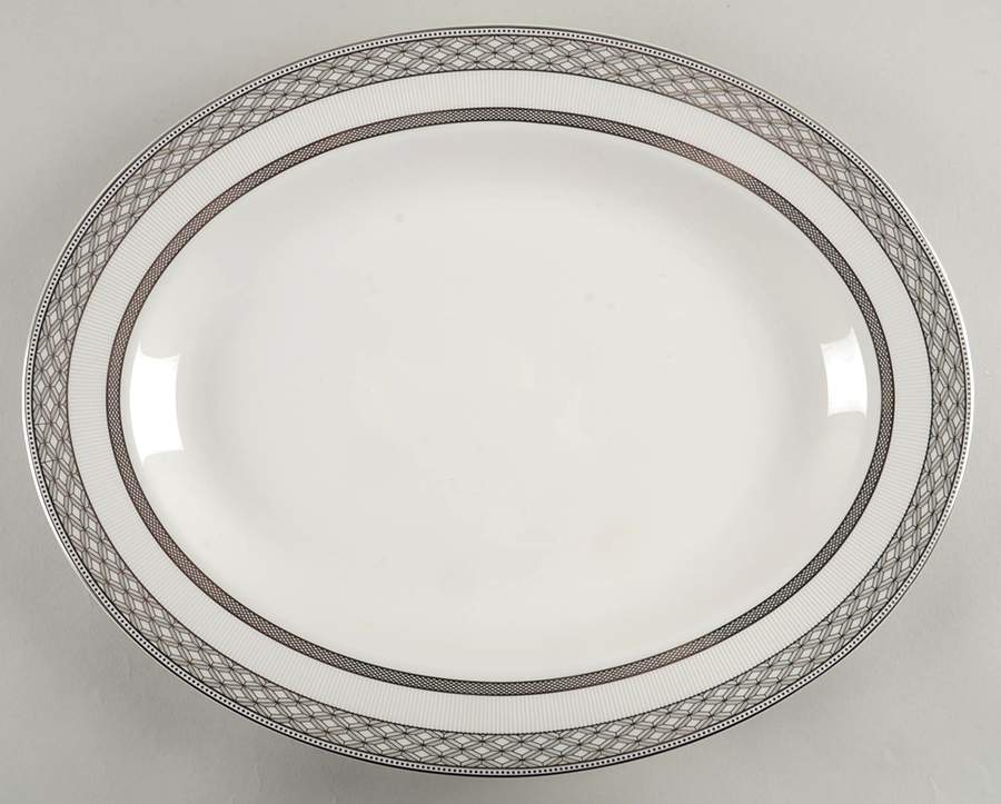 Diamond Radiance 14" Oval Serving Platter by Mikasa-1