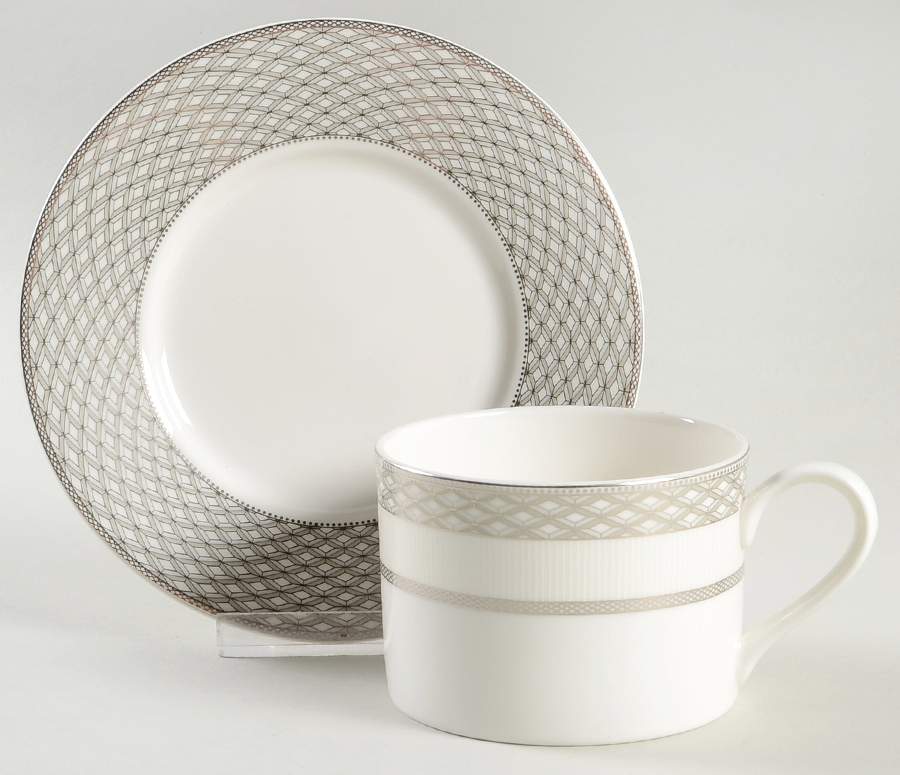 Diamond Radiance Flat Cup & Saucer Set by Mikasa-1