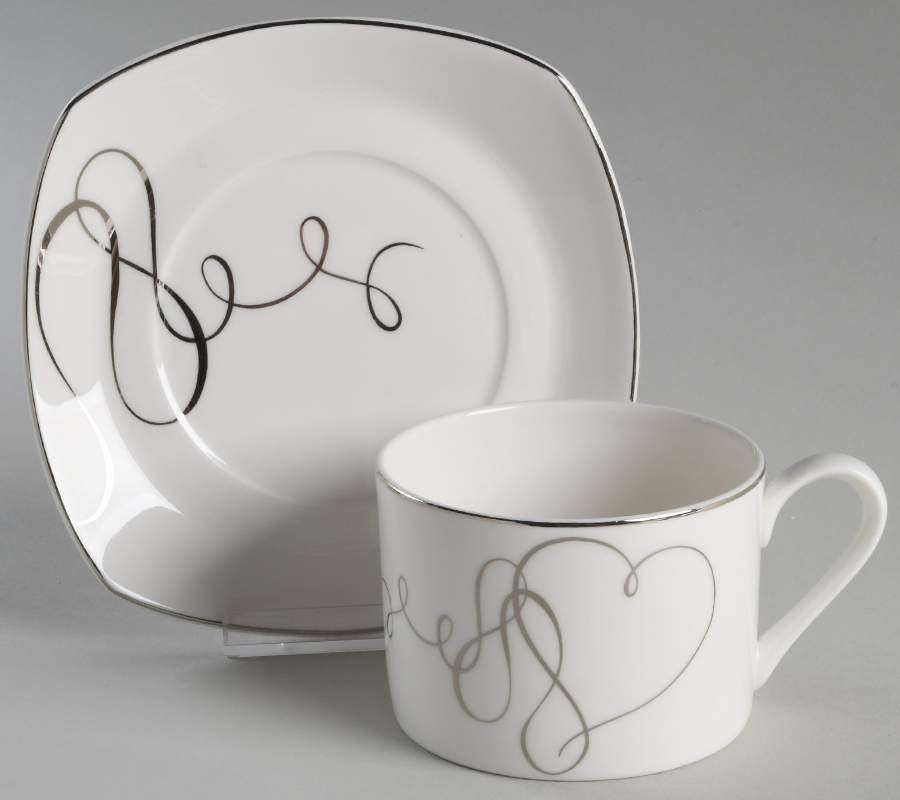 Love Story Square Flat Cup & Saucer Set by Mikasa-1