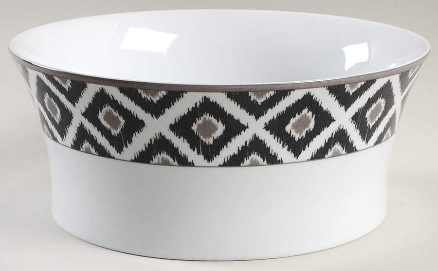 Ikat Black 9" Round Vegetable Bowl by Mikasa-1