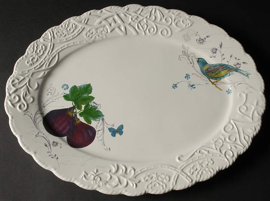Antique Countryside 16" Oval Serving Platter by Mikasa-1