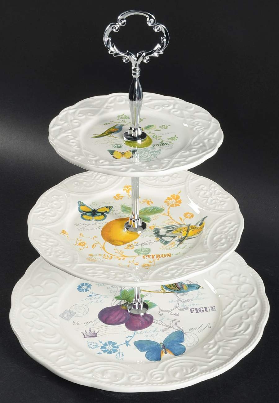 Antique Countryside 3 Tier Serving Tray by Mikasa-1