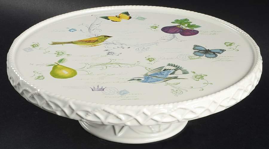 Antique Countryside 12" Diameter Pedestal Cake Stand by Mikasa-1