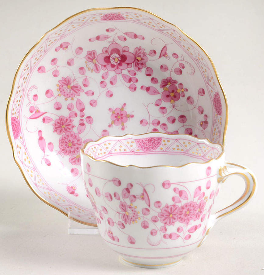 343410 Flat Demitasse Cup & Saucer Set by Meissen (Germany)-1
