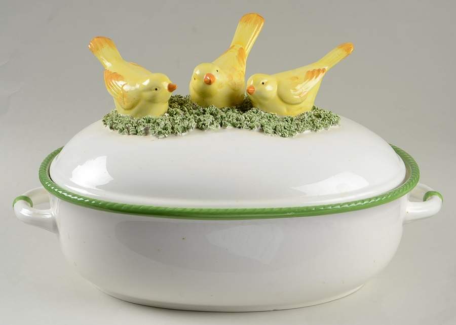 Aviary Oval Tureen & Lid by Seymour Mann-1