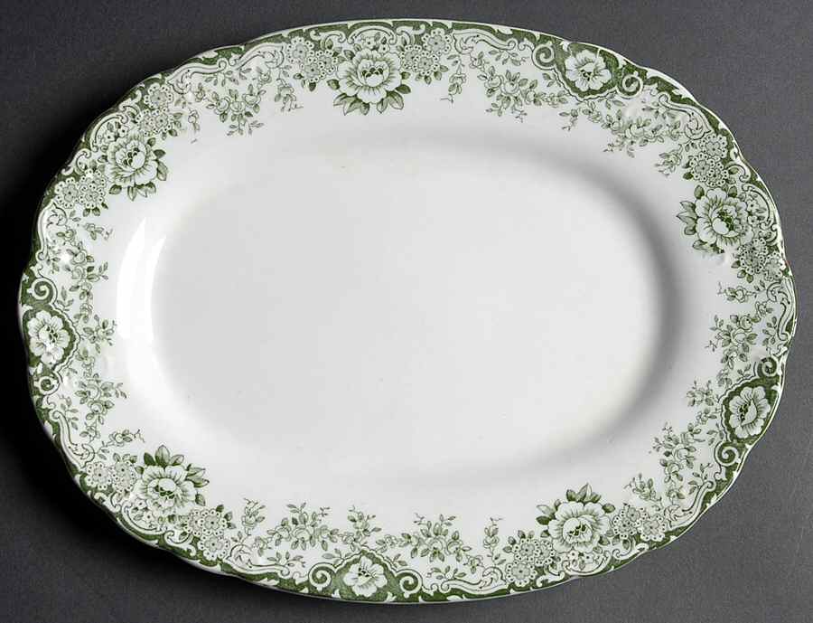 Minton Green 11" Oval Serving Platter by Mercer-1