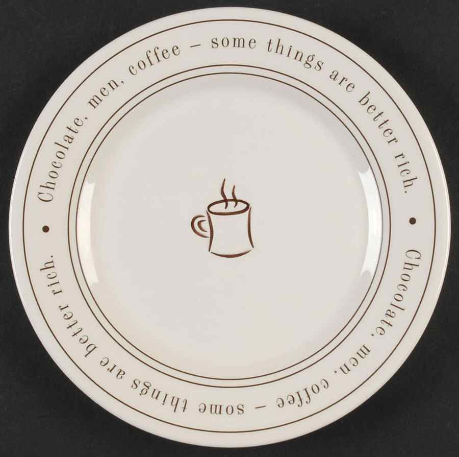 Coffee Talk Salad/Dessert Plate by Mud Pie-1