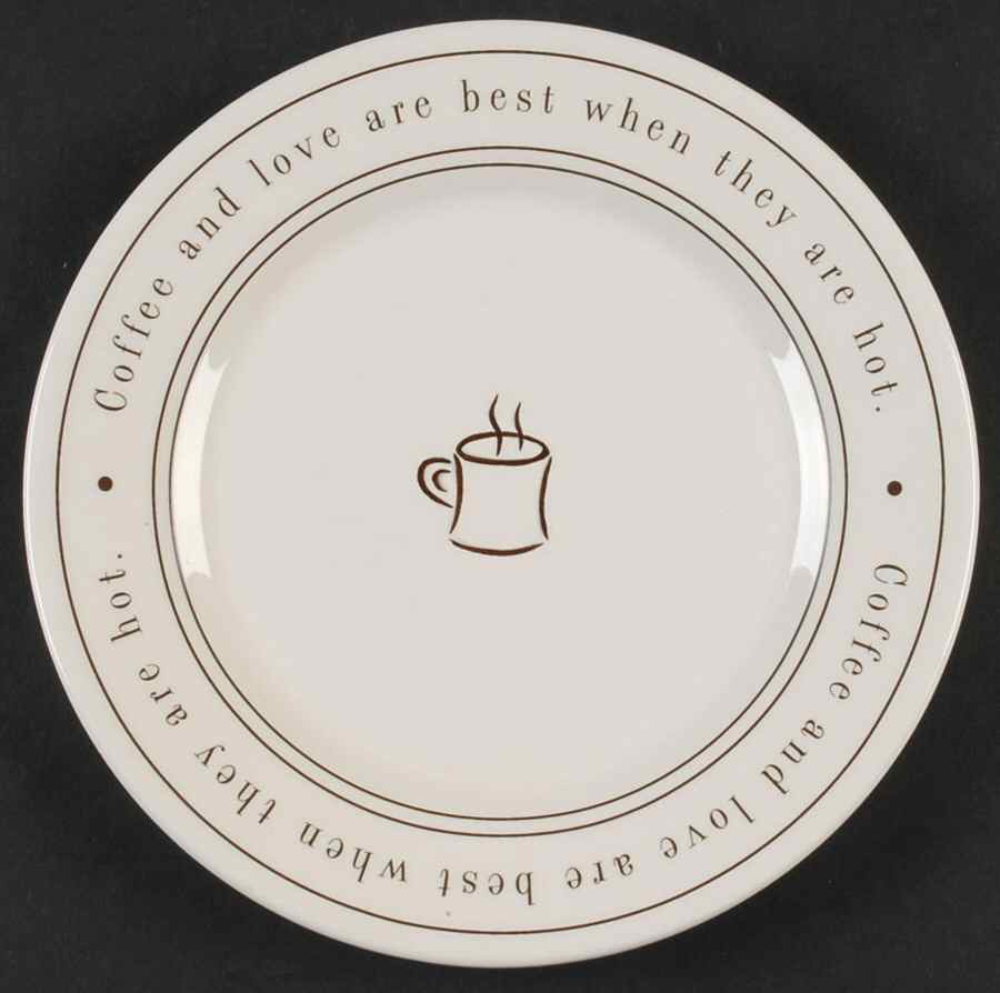 Coffee Talk Salad/Dessert Plate by Mud Pie-1