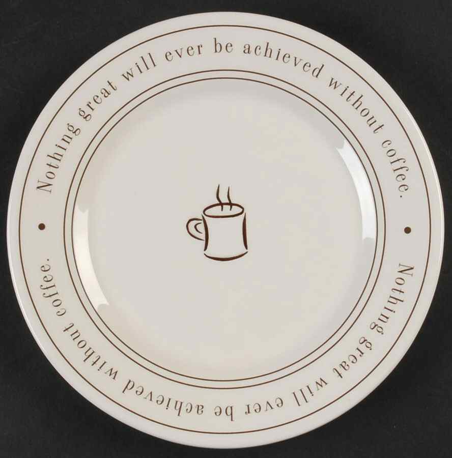 Coffee Talk Salad/Dessert Plate by Mud Pie-1