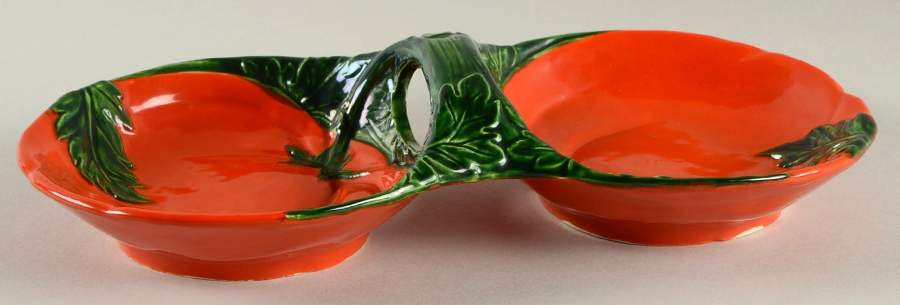 Tomato 2-Part Center Handled Relish by Maruhon Ware (Japan)-1