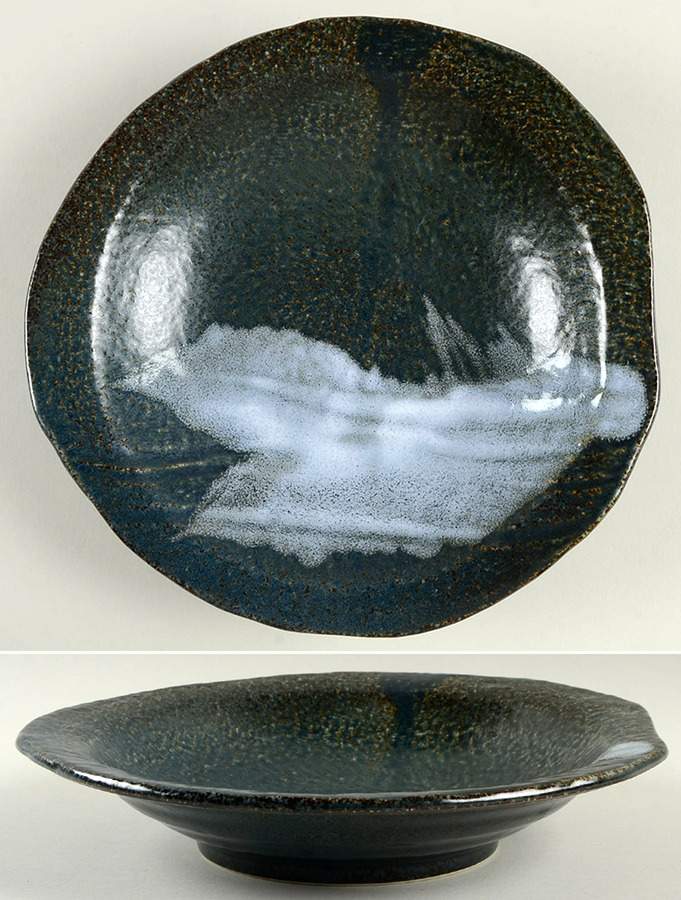 Wabisabi Blue Large Rim Soup Bowl by Muirfield-1