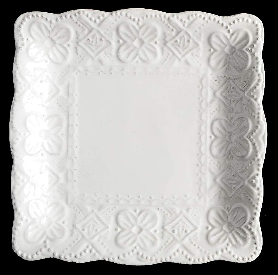Blanc Elisabeth Square Salad Plate by Maison Versailles-1