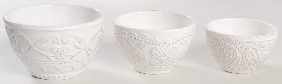Blanc (3 Piece) Nesting Bowl Set (3" & two 4") by Maison Versailles-1