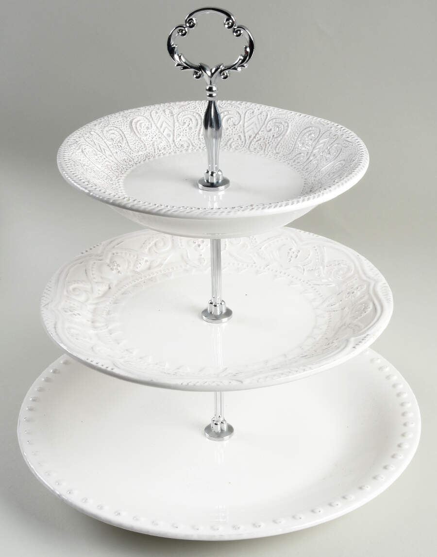 Blanc 3 Tier Serving Tray by Maison Versailles-1