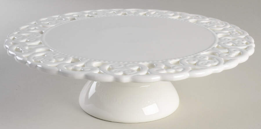 Blanc 12" Diameter Pedestal Cake Stand by Maison Versailles-1