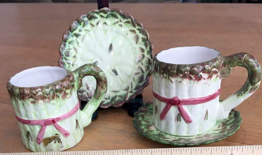 Asparagus Flat Demitasse Cup & Saucer Set by Seymour Mann-1