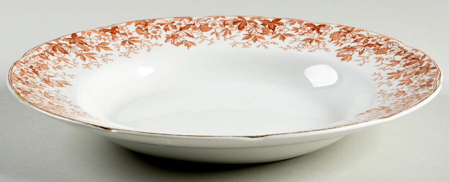 Lynn Brown Rim Soup Bowl by Alfred Meakin-1