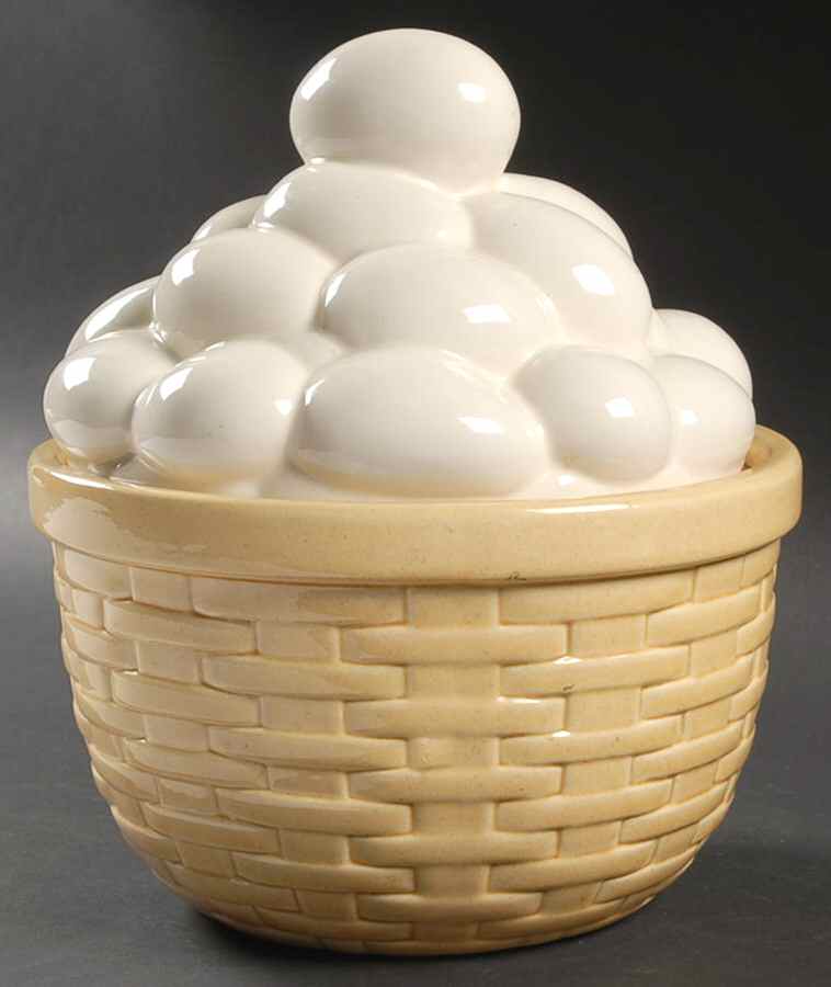 Egg Basket Cookie Jar & Lid by Metlox - Poppytrail - Vernon-1