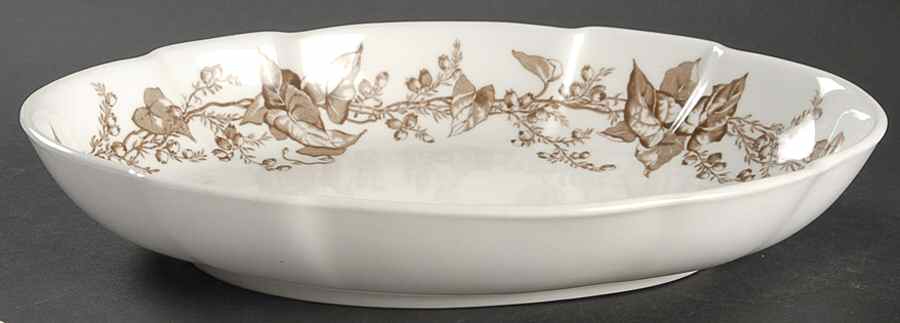 Lothian Brown 10" Oval Vegetable Bowl by Minton-1