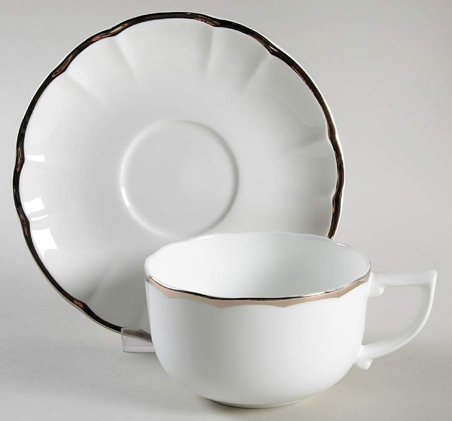 Adelaide Platinum Flat Cup & Saucer Set by Mikasa-1