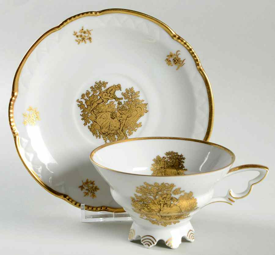 MIT335 Footed Cup & Saucer Set by Mitterteich-1