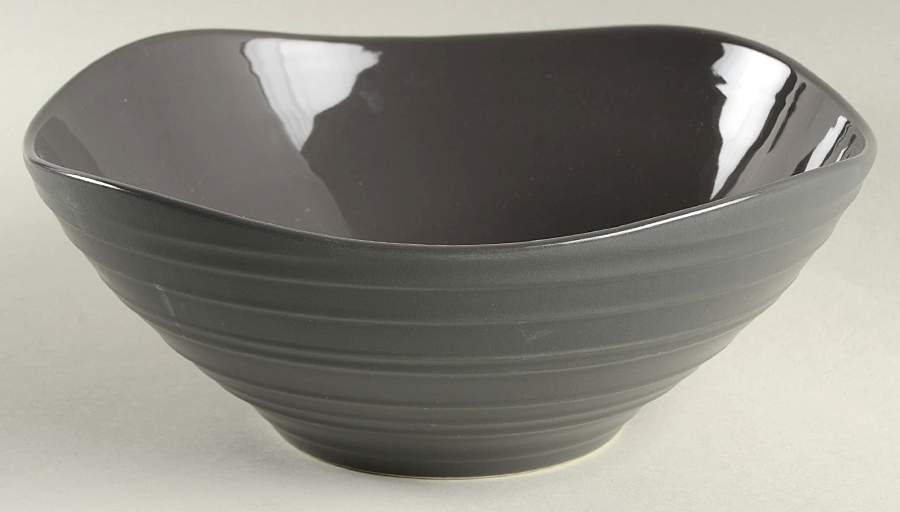 Swirl Square Graphite 9" Square Vegetable Bowl by Mikasa-1