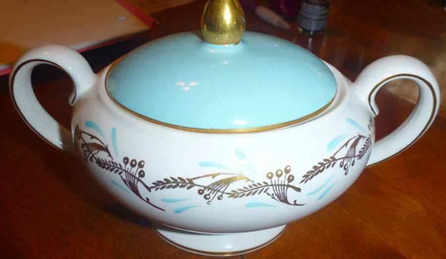 Fanfare Sugar Bowl & Lid by Myott Staffordshire-1