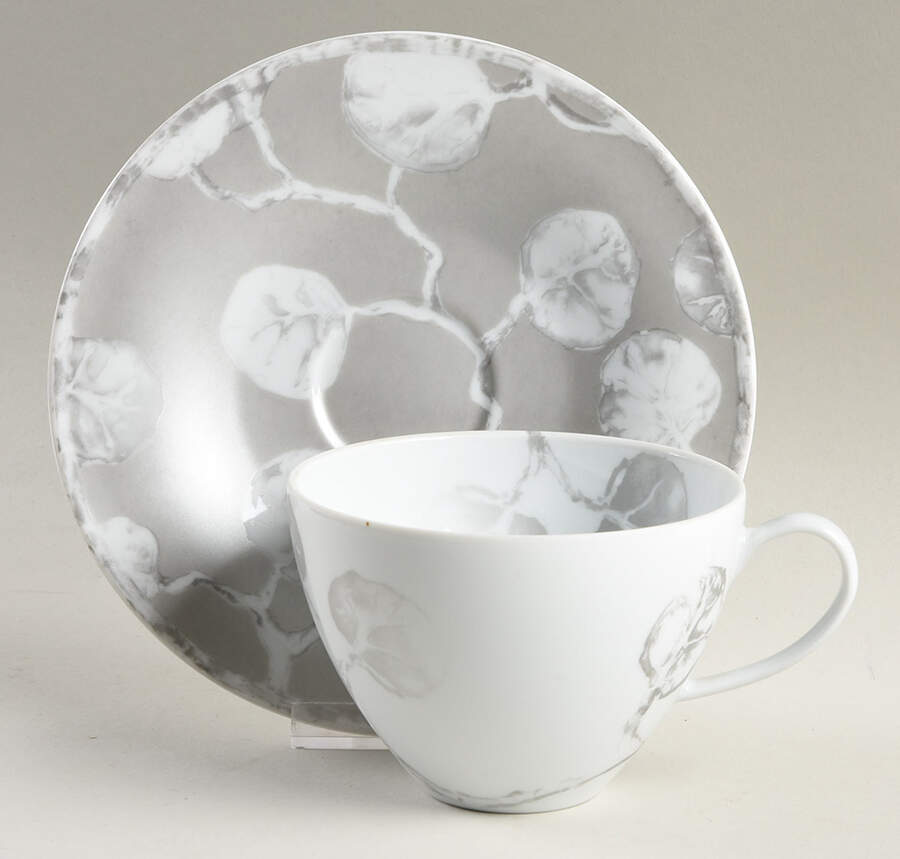 Botanical Leaf Flat Cup & Saucer Set by Michael Aram-1