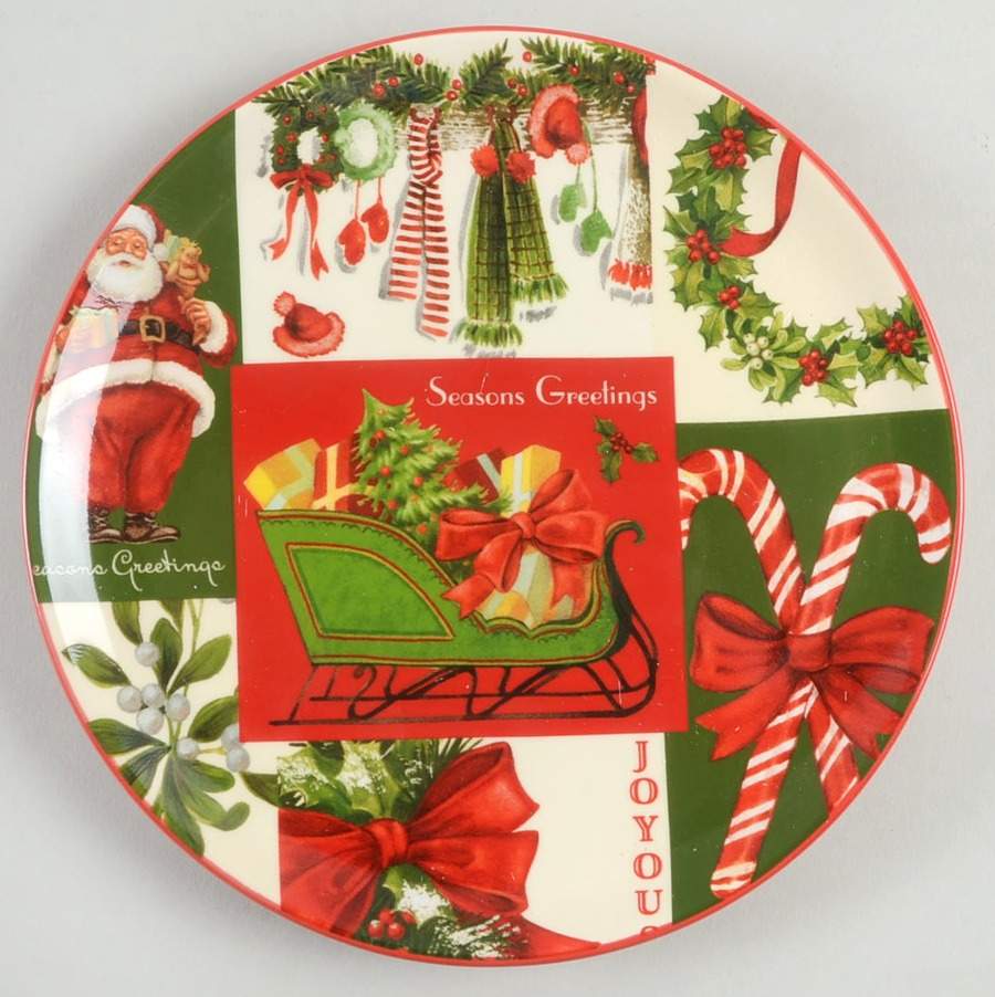 Holiday Vintage Paper Appetizer Plate by Martha Stewart-1