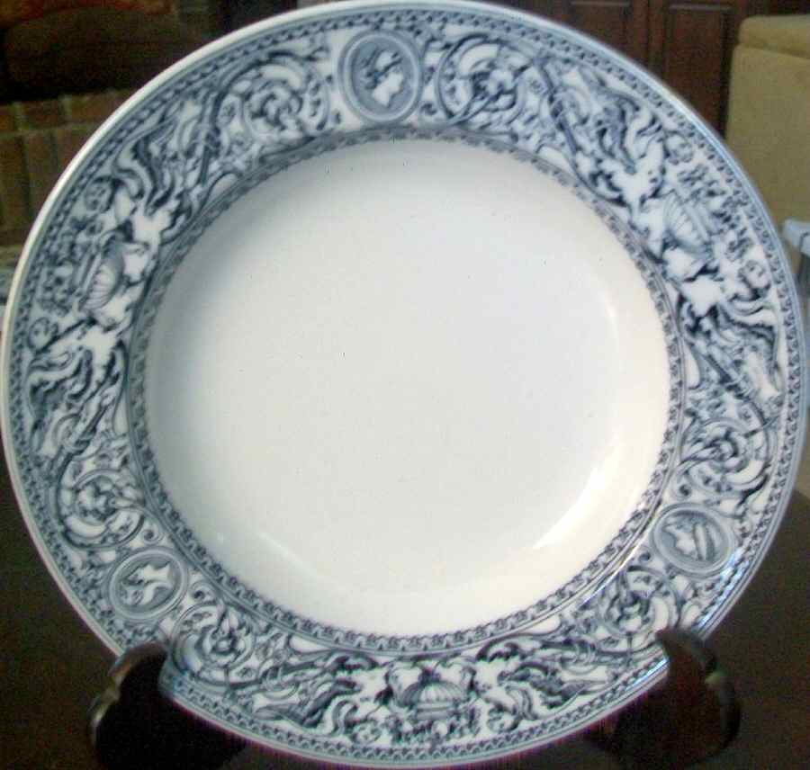 Florentine Black Large Rim Soup Bowl by Minton-1