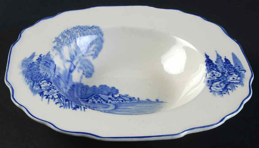 Homeland Blue (Blue Trim) Rim Soup Bowl by Myott Staffordshire-1