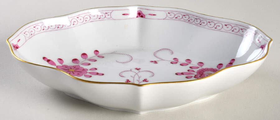 Indian Painting Pink 7" Oval Tray by Meissen (Germany)-1