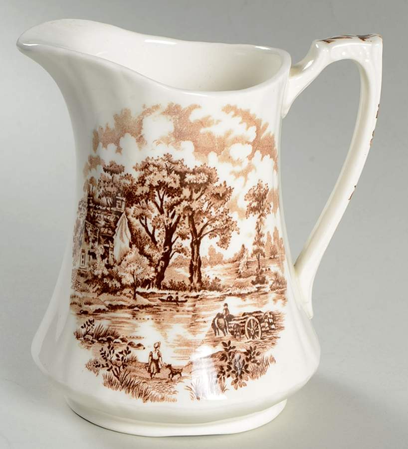 Edinburgh Brown (White Body) 16 Oz Pitcher by Alfred Meakin-1
