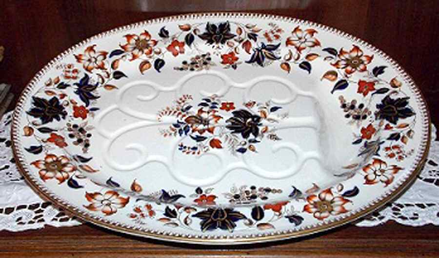 Flora 20" Oval Platter with Well by Minton-1