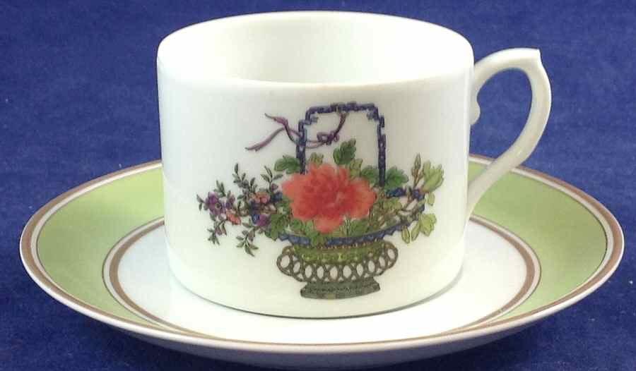 Macao (Chinese Woodblock) Flat Cup & Saucer Set by Mottahedeh-1