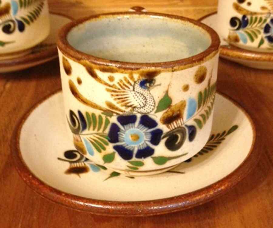 MEX25 Footed Cup & Saucer Set by Mexico China-1