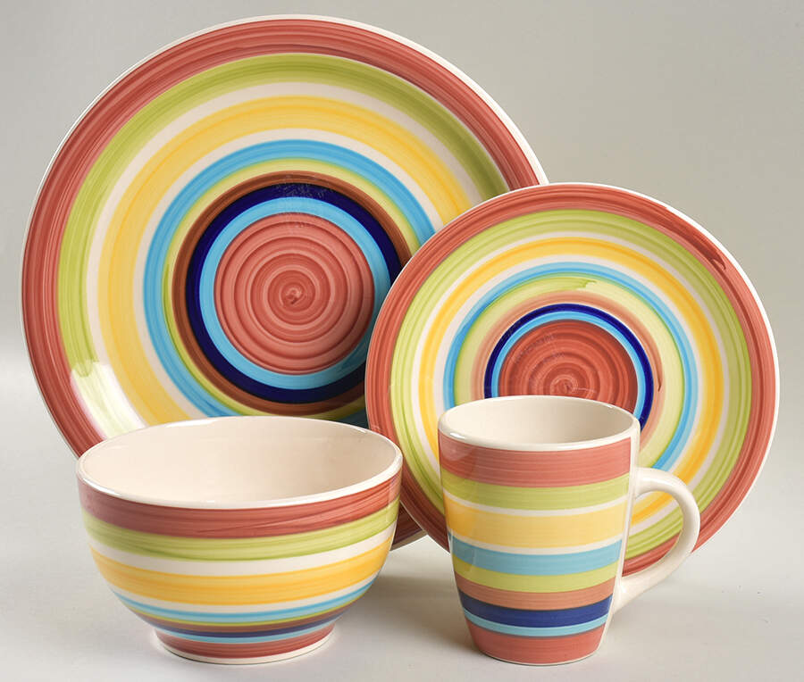 Sonoma Stripes 4 Piece Place Setting by Mainstays-1