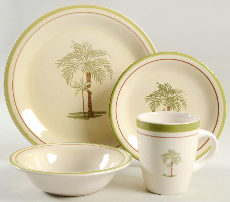 Palm Villa 4 Piece Place Setting by Mainstays-1