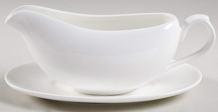 Lucerne White (Delray) Gravy Boat & Underplate by Mikasa-1