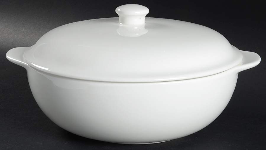 Lucerne White (Delray) Round Covered Vegetable by Mikasa-1