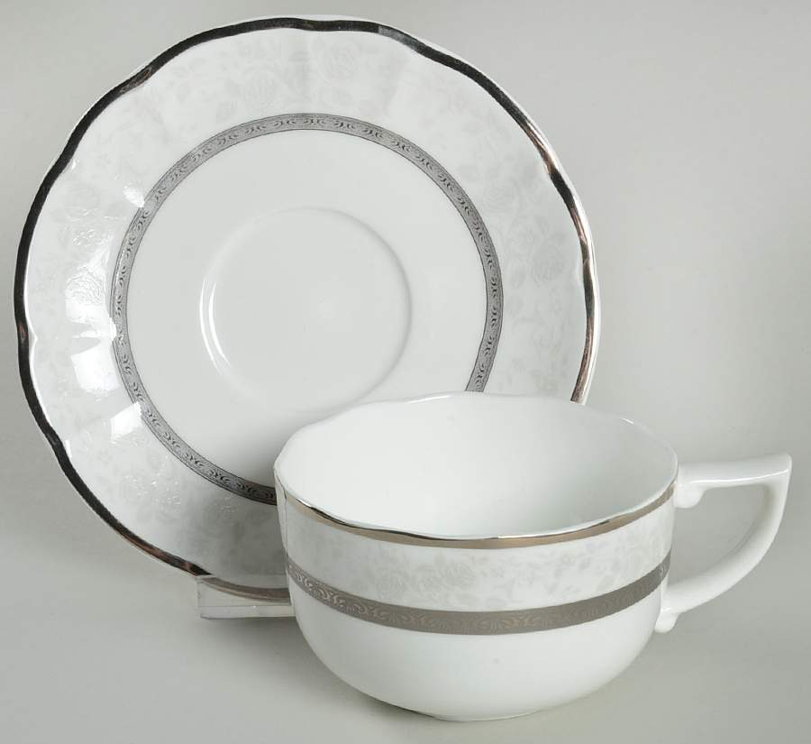 Vintage Lace Flat Cup & Saucer Set by Mikasa-1