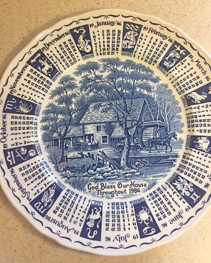 Calendar Plate "1986" Calendar Plate by Myott Staffordshire-1