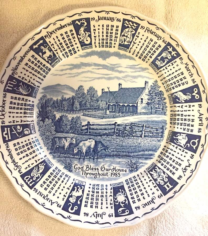 Calendar Plate "1985" Calendar Plate by Myott Staffordshire-1