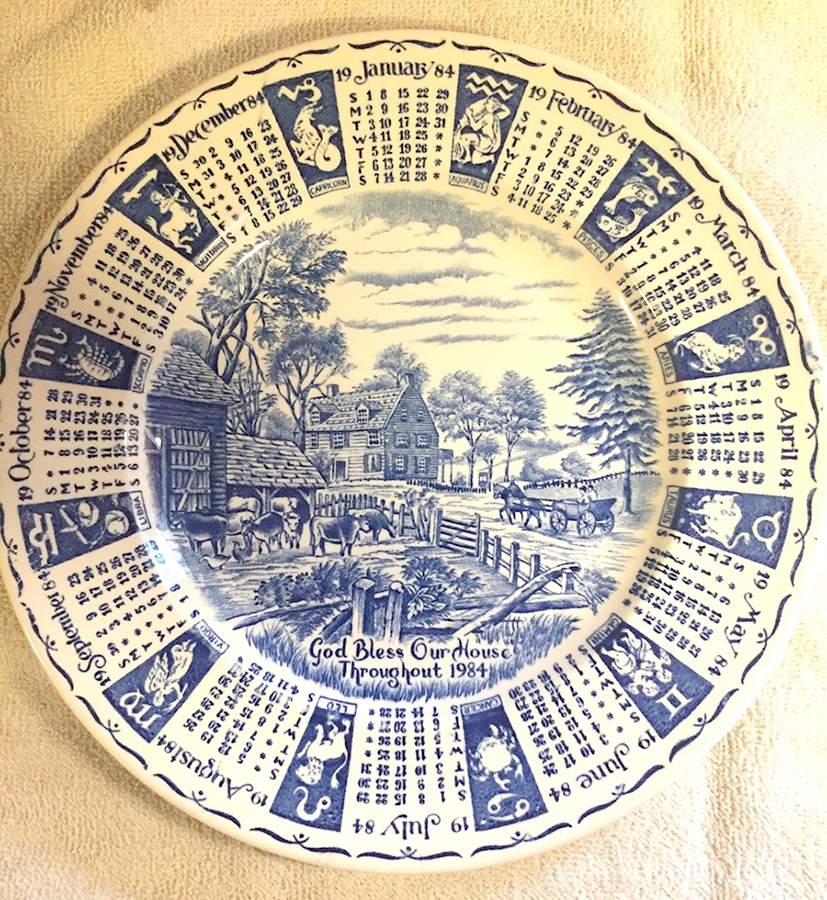 Calendar Plate "1984" Calendar Plate by Myott Staffordshire-1