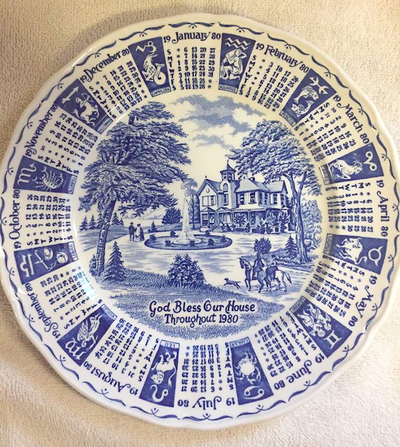 Calendar Plate "1980" Calendar Plate by Myott Staffordshire-1