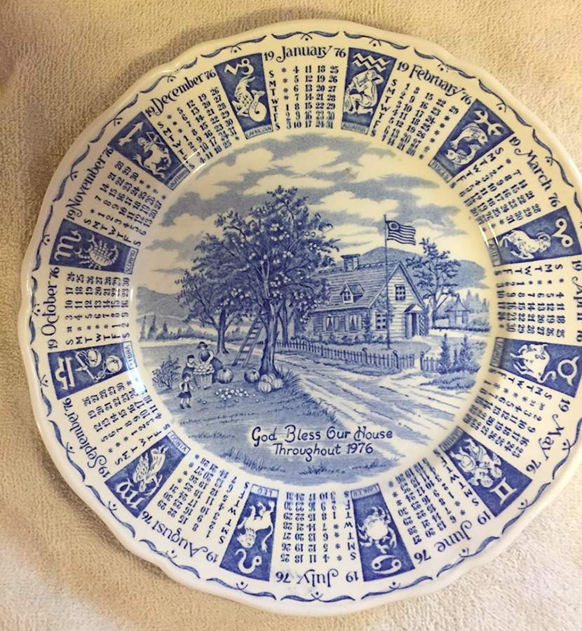 Calendar Plate "1976" Calendar Plate by Myott Staffordshire-1