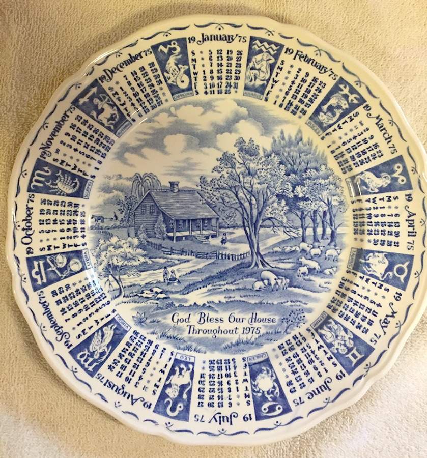 Calendar Plate "1975" Calendar Plate by Myott Staffordshire-1