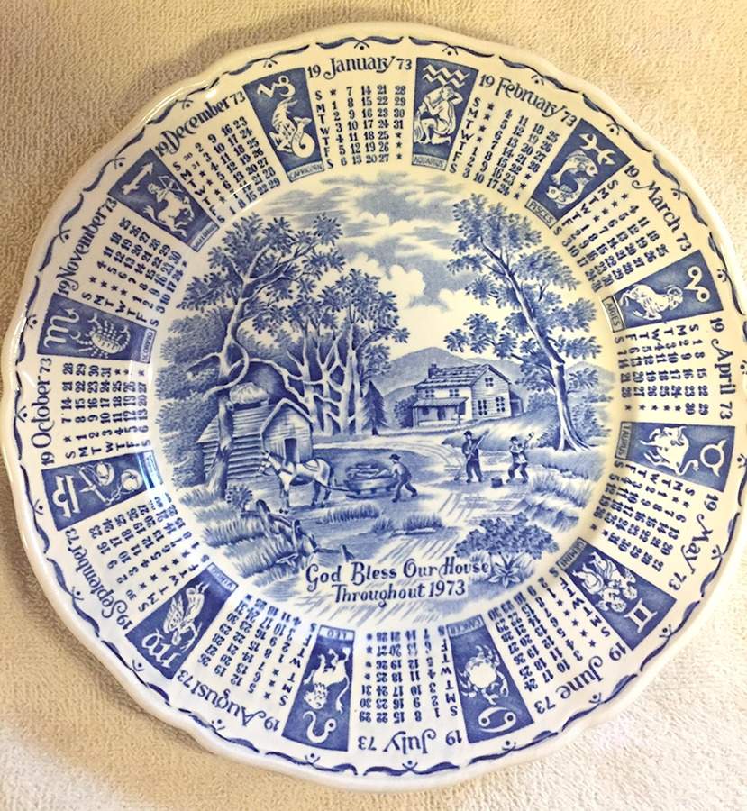 Calendar Plate "1973" Calendar Plate by Myott Staffordshire-1