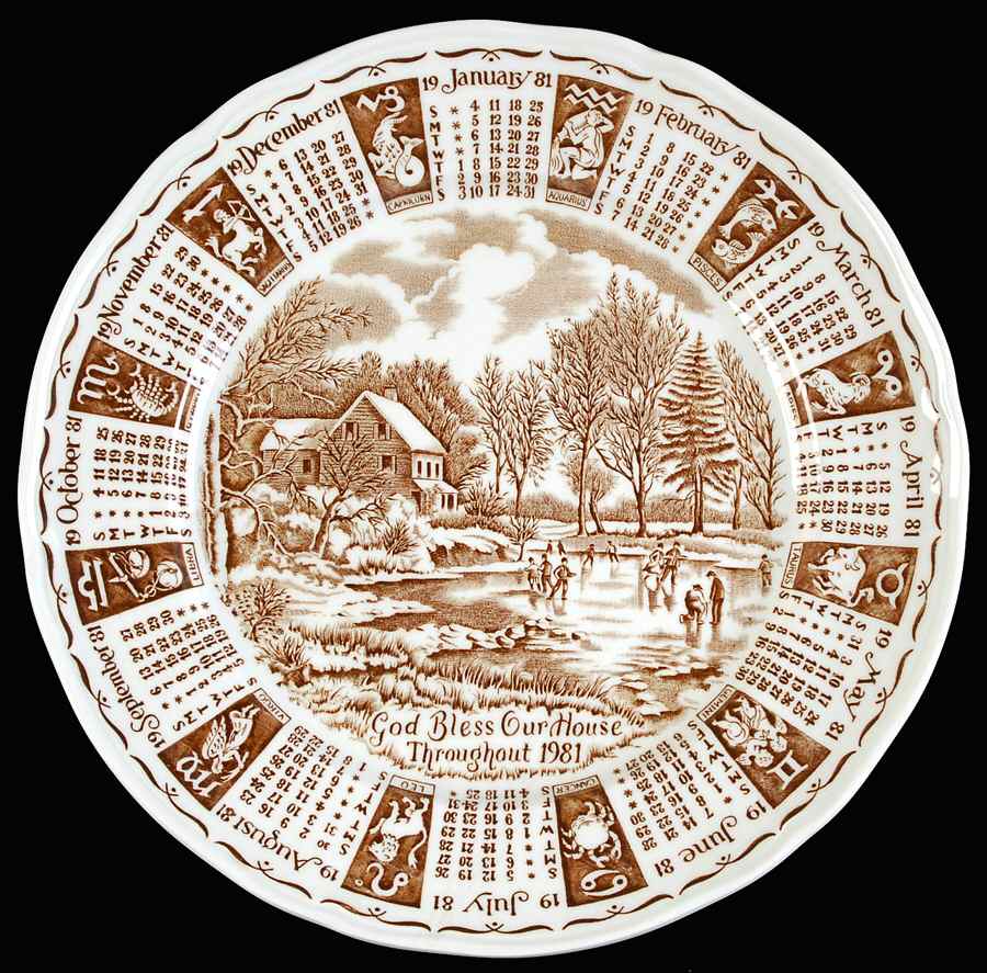 Calendar Plate "1981" Calendar Plate by Myott Staffordshire-1